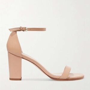 Stuart Weitzman / Nearlynude sandal heel leather nude block 11.5